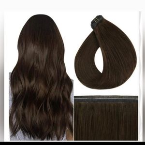 New Full Shine Sew In Hair Extensions 18 inch in Very Dark Brown